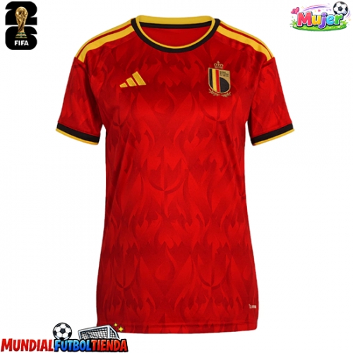 Camiseta Bélgica Primera Equipación Replica Mundial 2026 para mujer mangas cortas